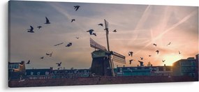 Tablou cu moară de vânt (120x50 cm)