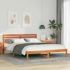 vidaXL Cadru de pat Maro ceruit 160 x 210 cm Lemn de brad solid