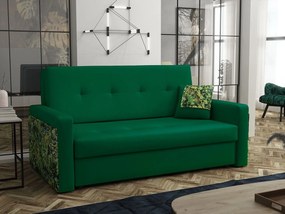 Canapea extensibilă Clovea Mel III (Verde închis + motiv jungle) (cu sp. depozitare). 1105503