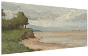 Tablou - Jean-Baptiste-Camille Corot, Beach Near Etretat, reproducere (120x50 cm)