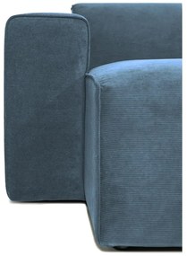 Modul pentru canapea albastru cu tapițerie din catifea reiată (cu colț pe partea stângă ) Sting – Scandic