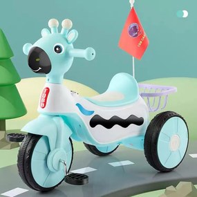 Tricicleta cu Pedale Muzica si Lumini Girafa - TR-003-bleu