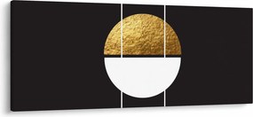 Tablou - Abstracție de aur și negru N⁰1 (120x50 cm)