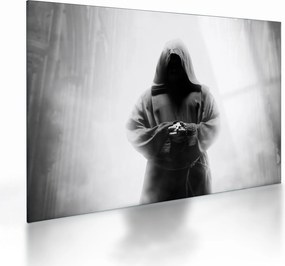 Tablou pe sticlă - Un călugăr într-o mănăstire (70x50 cm)