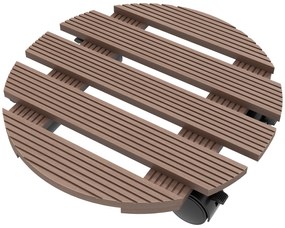 Outsunny Lot de 4 suporturi rotunde Ø30 cm pentru plante - suport pentru ghivece cu roți, interior și exterior | Aosom Romania