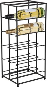 Raft pentru sticle de vin negru din metal număr de sticle 10 25x57x22,5 cm Dual Floor – PT LIVING