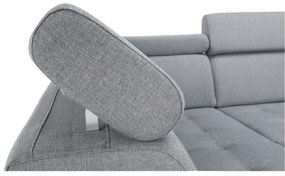 Colţar extensibil, piele ecologică negru/material textil gri deschis, dreapta, VASTO
