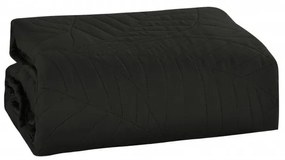 Cuvertura de pat gri inchis cu model LEAVES Dimensiuni: 220 x 240 cm