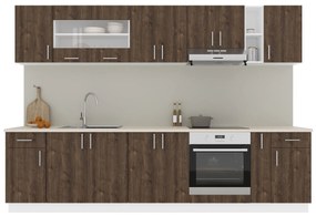 Set haaus V25, Stejar Bronz/Alb, Blat Thermo 28 mm, L 300 cm