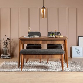 Set mobilier sufragerie Vlasta 1 (nuc + antracit) (pentru 4 persoane). 1072187