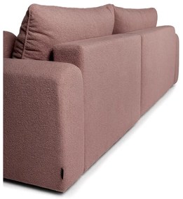 Colțar roz deschis extensibil cu tapițerie din țesătură bouclé (cu colț pe partea dreaptă) Quinoa – Bonami Selection