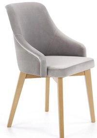 Scaun Toledo 2 velvet gri/stejar miere Solo 265