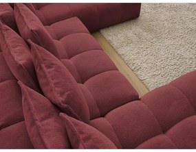 Colțar burgundy extensibil/cu spațiu de depozitare cu tapițerie din chenille (cu colț pe partea dreaptă/în formă de "U") Everest – Bobochic Paris