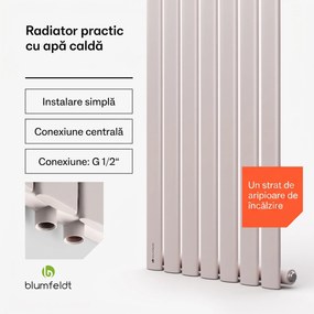 Blumfeldt Tallheo, 41 x 180, radiator, radiator de baie, radiator tubular, 691 W, apă caldă, 1/2