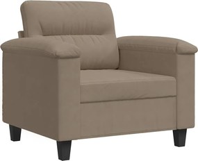 vidaXL Fotoliu canapea, gri taupe, 60 cm, textil microfibră