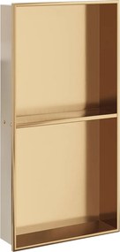 vidaXL Nișă de duș, auriu periat, 32x62x9 cm, oțel inoxidabil