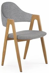 Scaun de sufragerie Kani (Gri + Lemn natural). 1048772