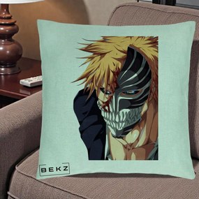 Perna Personalizata Bleach Ichigo Masca Hollow, 40x40 cm, Verde Menta, Husa Detasabila, Perna Inclusa, BEKZ®