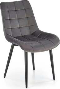 Scaun K580, gri - HLR 21, stofa catifelata/otel, 51x61x85 cm