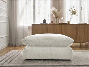 Taburet alb cu tapițerie din chenille Neil – Bobochic Paris