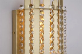 Aplica de perete metal auriu, cristale din sticla Spear