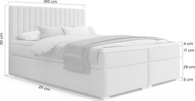 Pat continental Solani 160x200 cu spațiu de depozitare - catifea bej deschis Castel 03