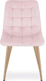 Scaun de dining SPLIT VELVET, roz deschis