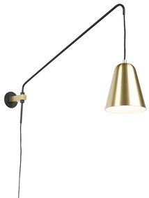 Lampă de perete retro aurie/alamă cu abajur - Demi
