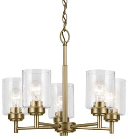 Lustră pe lanț Kichler KL-WINSLOW5-NBR WINSLOW 5xE27/60W/230V alamă