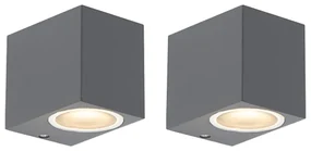 Set de 2 Aplice Moderne Gri Închis IP44 - Baleno