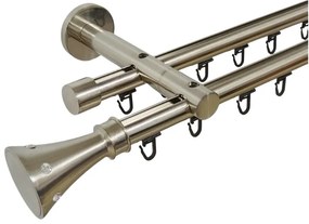 Galerie dubla PRINDERE PERETE suport universal TEAVA PROFIL -CARTER /19 -INOX (Alege marime: 120 cm)