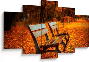 Tablou cu banca toamna (150x105 cm)