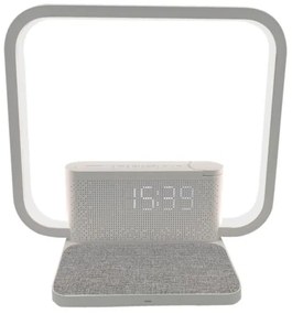 Lampă LED dimabilă de masă cu ceas deșteptător și încărcare Qi Immax 08994L 18W/230V alb