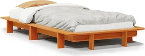 vidaXL Cadru pat fără saltea, maro ceruit, 90x190 cm, lemn masiv pin