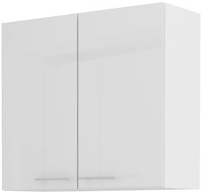 Dulap superior de bucătărie Lavera 80 G 72 2F (alb + alb lucios). 1032341
