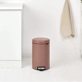 Cos de gunoi cu pedala Brabantia NewIcon 1008845, 12 L, Inchidere lina, Baza antiderapanta, Finisaj satinat, Maro