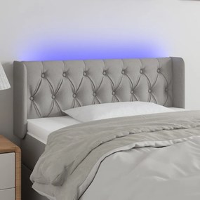 3123562 vidaXL Tăblie de pat cu LED, gri deschis, 103x16x78/88 cm, textil