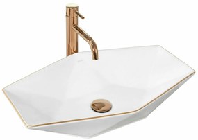 Lavoar pe blat Rea Vegas margini rose gold 57 cm