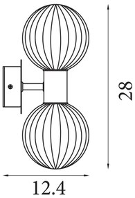 Searchlight 30507GO - Aplica de perete LUMINSPHERE, 2x G9/7W/230V, alamă