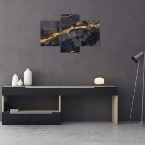 Tablou - Negru - decor auriu (90x60 cm)