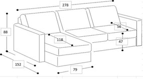 Colțar gri (cu șezlong pe partea dreaptă) Oslo - Scandic