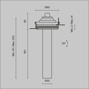 Spot LED incastrabil rotativ retractabil Focus T alama
