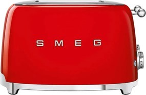 Prăjitor de pâine SMEG 50's Style TSF03RDEU, 2000 W, 4 felii, 6 niveluri, Tava pentru firimituri, Cablu integrat, Oțel inoxidabil, Roșu