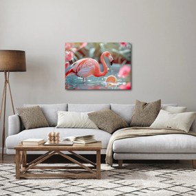 Tablou - Flamingo în iaz (70x50 cm)