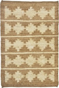 Covor din iută țesut manual cu model geometric, 120×180 cm, „Jute Rug"