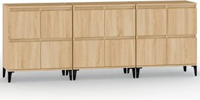 vidaXL Dulapuri, 3 buc, stejar sonoma, 60x35x70 cm, lemn prelucrat