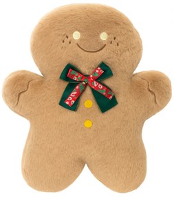 Perna decorativa din catifea in forma de turta dulce GINGERBREAD, bejă