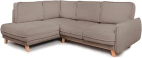 Colțar taupe extensibil/cu spațiu de depozitare cu tapițerie din catifea reiată (cu colț pe partea stângă/în formă de ”L”) Tori – Bonami Selection