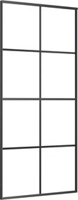 vidaXL Ușă glisantă, negru, 90x205 cm, aluminiu și sticlă ESG