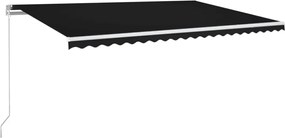 vidaXL Copertină retractabilă manual, antracit, 500x350 cm